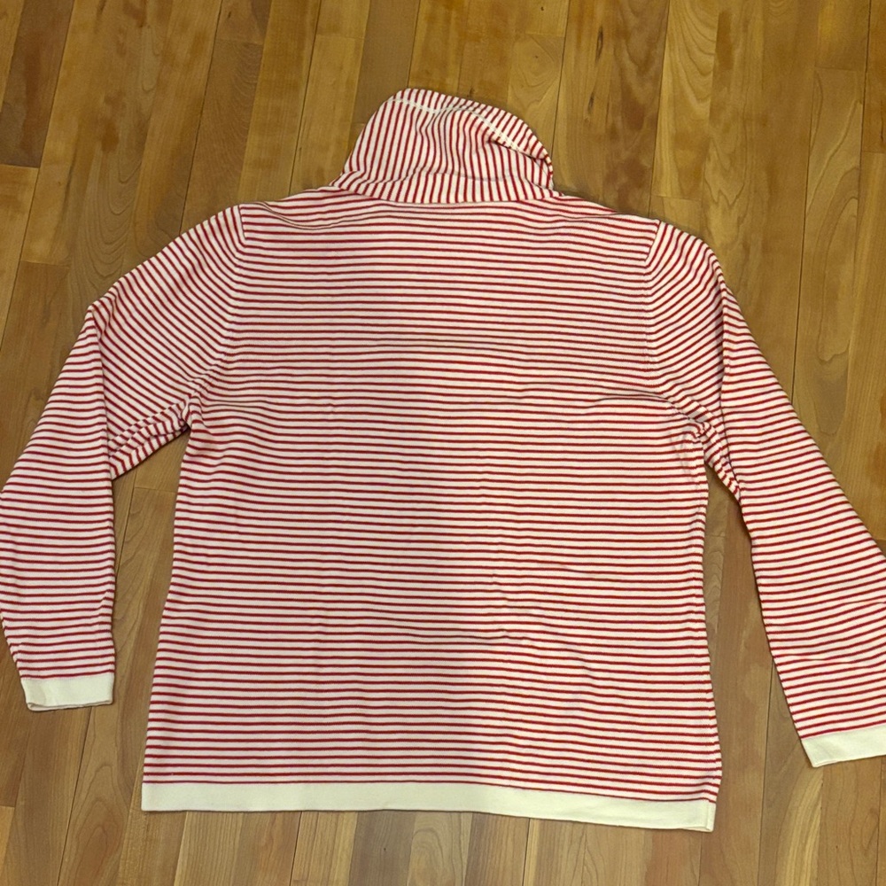 CAbi Striped Cowl Neck Sweater in Red and White - Picture 6 of 7